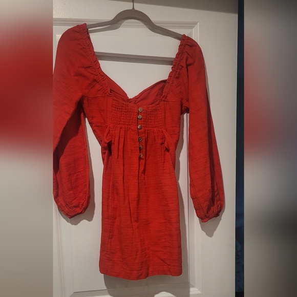 Free People Red Dress with Flower/Rose - Picture 6 of 15